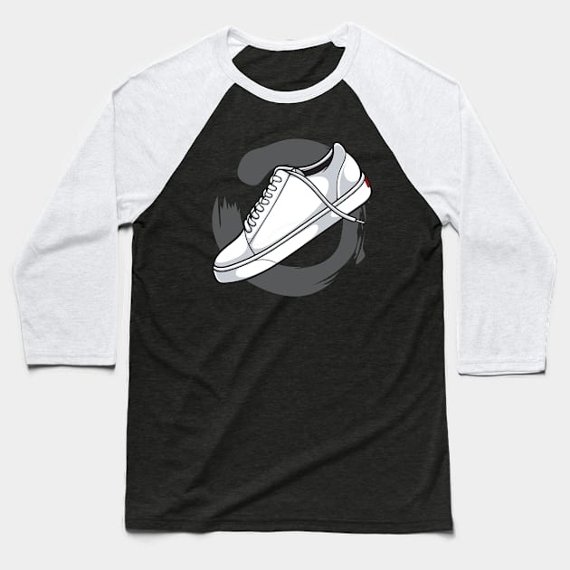 True White Skate Sneaker Baseball T-Shirt by milatees